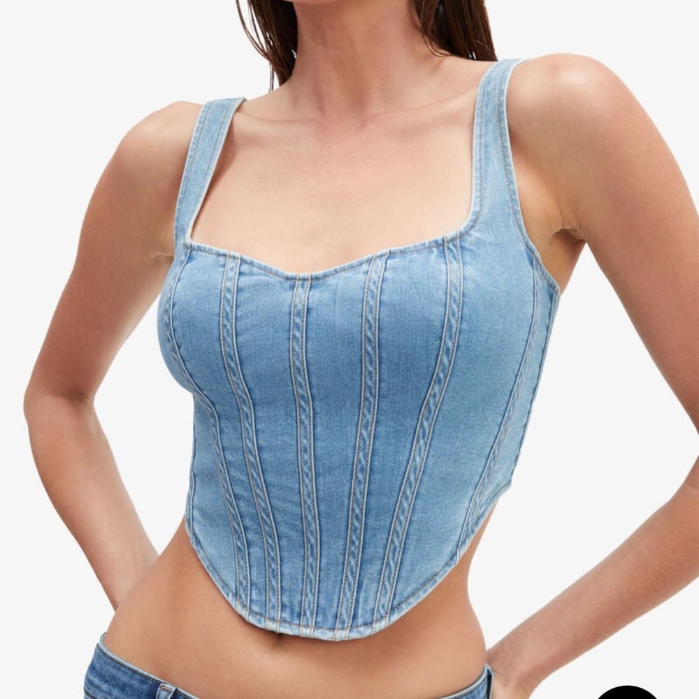 Bardot - Denim Corset Bustier In Vintage